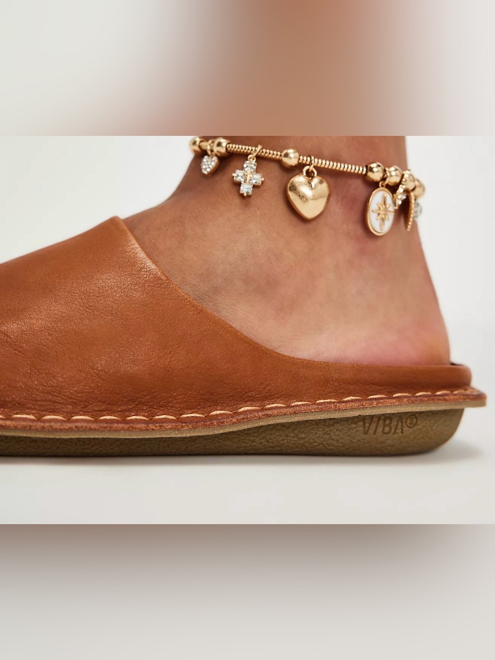 VIBAe SAINT TROPEZ LEATHER SLIDES SANDALS IN BROWN SIZE 36 - Picture 7 of 10